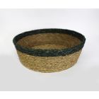 Large Woven Basket w Colour Border - Forest