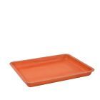 Orange Rectangular Leather Tray 