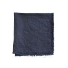 Linen Napkin w Frayed edge - Midnight