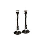 Elgin Candlesticks - Charcoal Wash