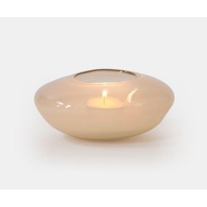 Pebble Votive - Linen Opaque