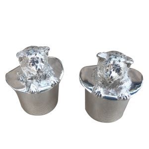 Cat & Hat Silver Plated Salt & Pepper