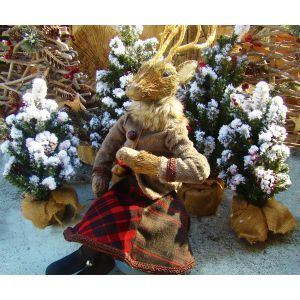 Lady Deer in Festive Tartan