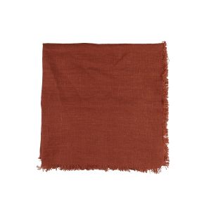 Linen Napkin w Frayed edge - Rust