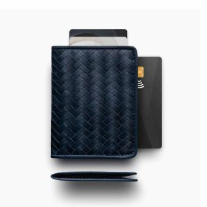 Herringbone Wallet Navy Blue