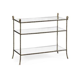 Grotto Three Tier Console English Antique Brass